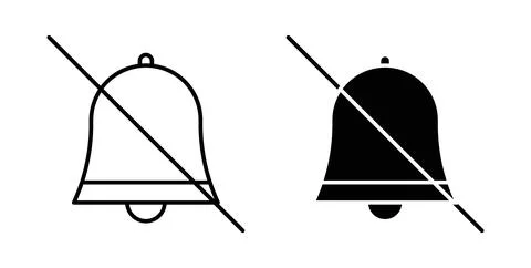 Notification off icon symbol. Flat Vector illustration Stock Illustration