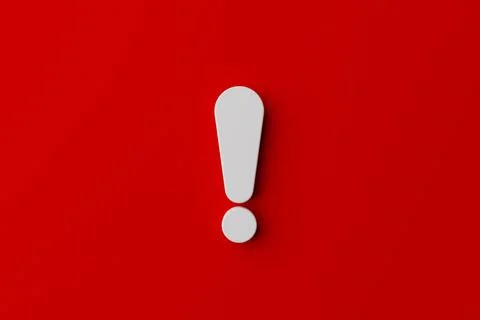 Notification icon symbol on red background. 3d rendering illustration Stock Photos