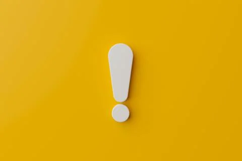 Notification icon symbol on yellow background. 3d rendering illustration Stock Photos