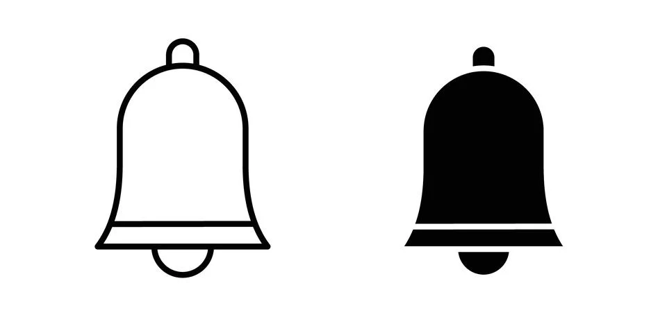 Notification icon thin line and clipart style vector set Stock Illustration