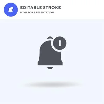 Notification icon vector, filled flat sign, solid pictogram isolated on white Stock Illustration