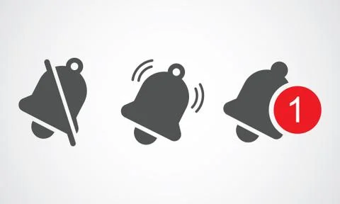 Notification icon vector, material design, Social Media element, User Interface Stock Illustration