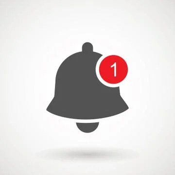 Notification icon vector, material design, Social Media element, User Interface Stock Illustration