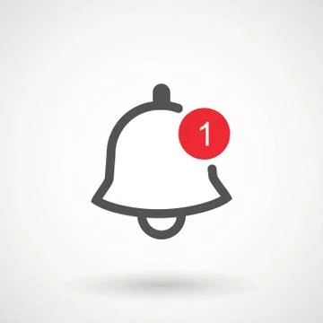 Notification icon vector, material design, Social Media element, User Interface Stock Illustration