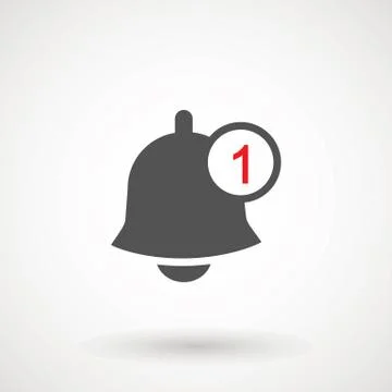 Notification icon vector, material design, Social Media element, User Interface Stock Illustration