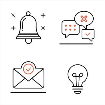 Notification icons editable vector file. Stock Illustration