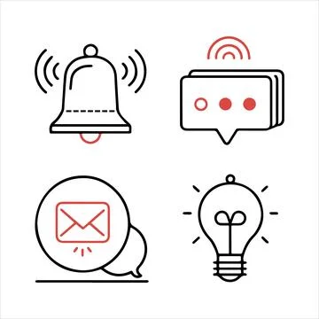 Notification icons editable vector file. Stock Illustration