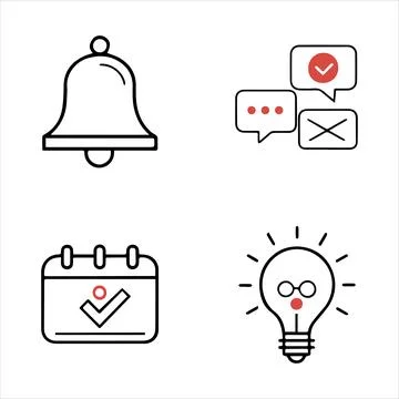 Notification icons editable vector file set Stock-Illustration