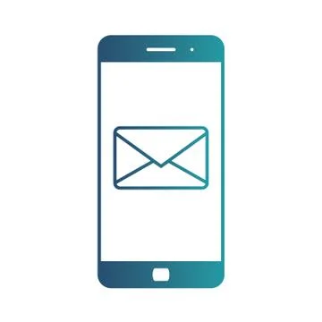 Notification of an incoming email to a smartphone. E-mailing, spam, e-commerce Stock Illustration