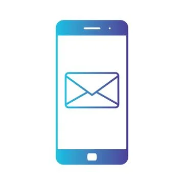 Notification of an incoming email to a smartphone. E-mailing, spam, e-commerce Stock Illustration