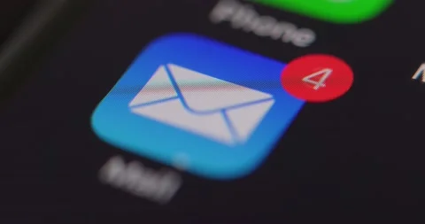 Notification keep pushing from email app Video stock 169470429