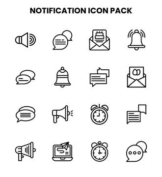 Notification Line Design Icons Pack Ilustración de archivo