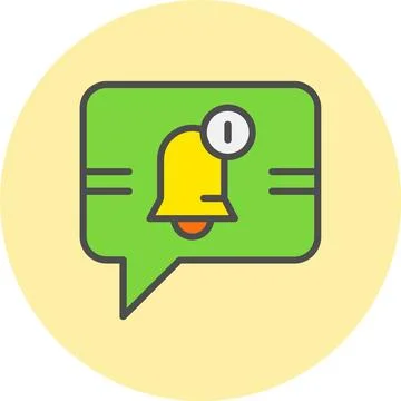 Notification Line Filled Circle Icon Stock Illustration