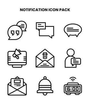 Notification Line Graphics Icons Pack Ilustración de archivo