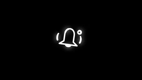 Notification Line Icon Animation Loop Black Background Video stock 341368680