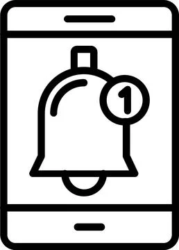 Notification Line Icon Design Stock Illustration