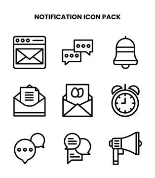 Notification Line Set Icons Pack Stock-Illustration