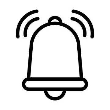 Notification linear logo mark in black and white Stock Illustration