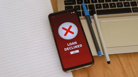 Notification of loan application rejected by the bank or finance institution. Stock Footage 297471273
