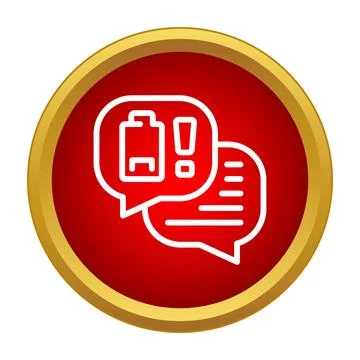 Notification with low battery and error warning message Stock Illustration