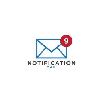 Notification mail graphic design template Stock Illustration