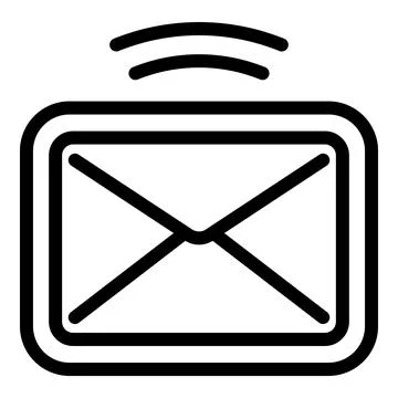 Notification mail request icon, outline style Stock Illustration