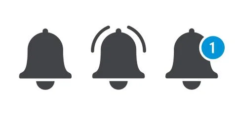 Notification message bell vector icon Illustrazione stock