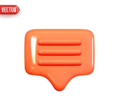 Notification message dialog. Realistic 3d design In plastic cartoon style. Ic Stock Illustration