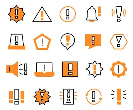 Notification message icon set communication system Stock Illustration