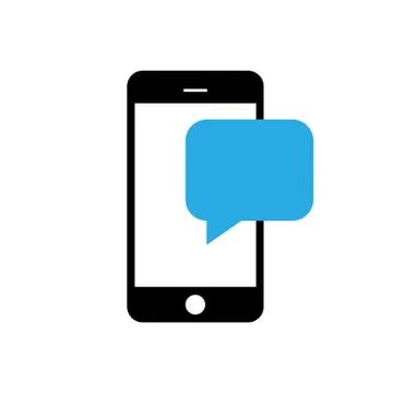 Notification message on the smartphone in flat style. Vector EPS 10 Stock Illustration