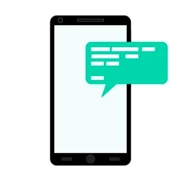 Notification of message on smartphone Stock Illustration