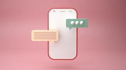 Notification message smartphone reminder 3D render illustration Stock Photos