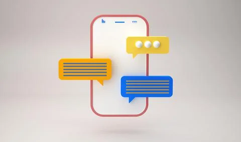 Notification message smartphone reminder 3D render illustration Stock Photos