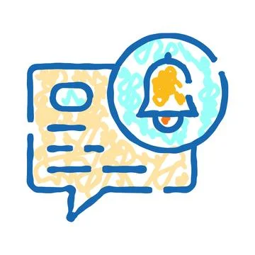 Notification message speech bubble with ringing bell icon 스톡 일러스트