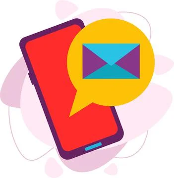 Notification of a new email on your mobile phone. Stock Illustration