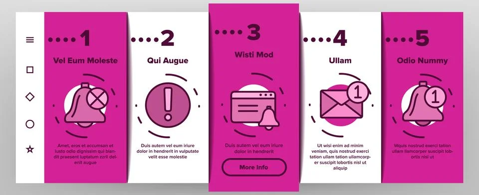 Notification Onboarding Icons Set Vector イラスト素材