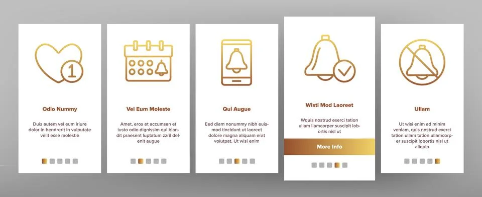 Notification Onboarding Icons Set Vector イラスト素材