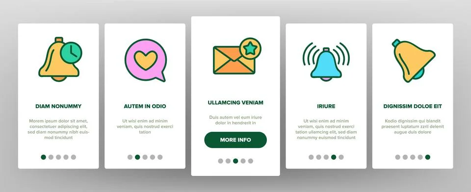 Notification Onboarding Icons Set Vector イラスト素材