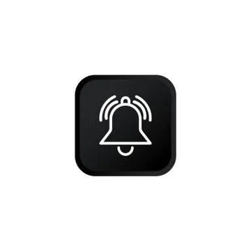 Notification or bell ring icon modern button for web or appstore design black Stock Illustration