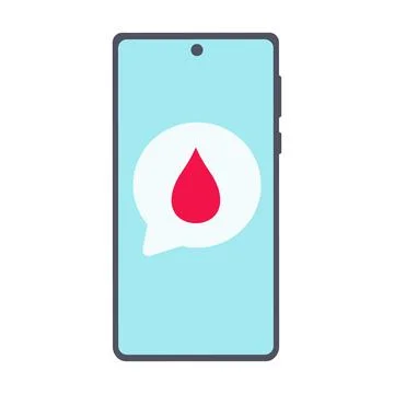 Notification to phone. Menstrual cycle. Vector illustration in flat style. Stock Illustration
