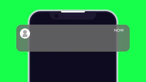 Notification pop-up with a mobile phone interface on a green screen background Video stock 311647871