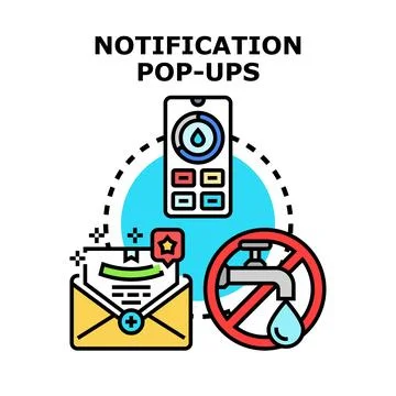 Notification pop ups concept vector illustration Stock Illustration