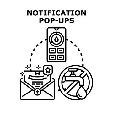 Notification pop ups concept vector illustration Stock Illustration