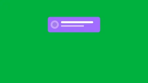 Notification popup toast alert violet green screen Stockbeeldmateriaal 342616368