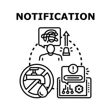 Notification system communicating alerts and urgent messages Stock Illustration