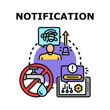 Notification system communicating alerts and urgent messages Stock Illustration