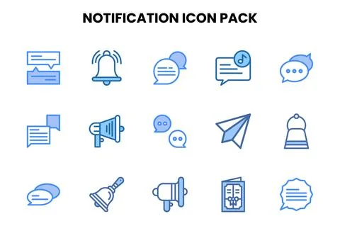 Notification Two Colour Icons Pack Ilustración de archivo