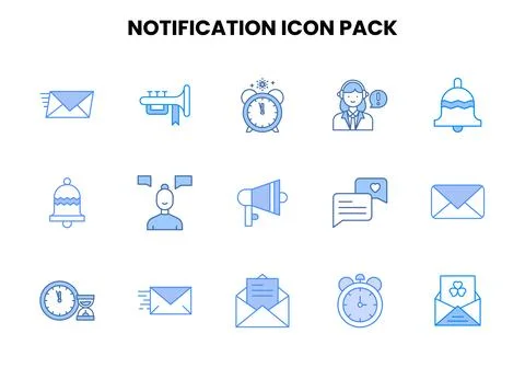 Notification Two Colour Scalable Icons Pack Stock Illustration