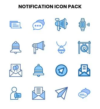 Notification Two Colour Scalable Icons Pack Stock Illustration