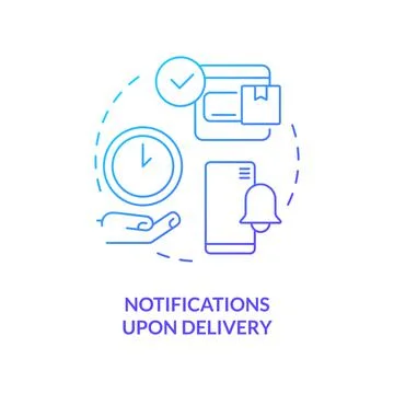 Notification upon delivery blue gradient concept icon Stock-Illustration